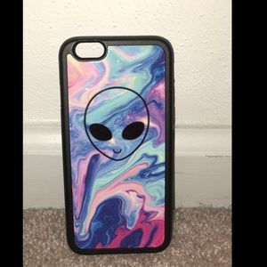 Adorable marble alien iPhone 6 hard rubber case